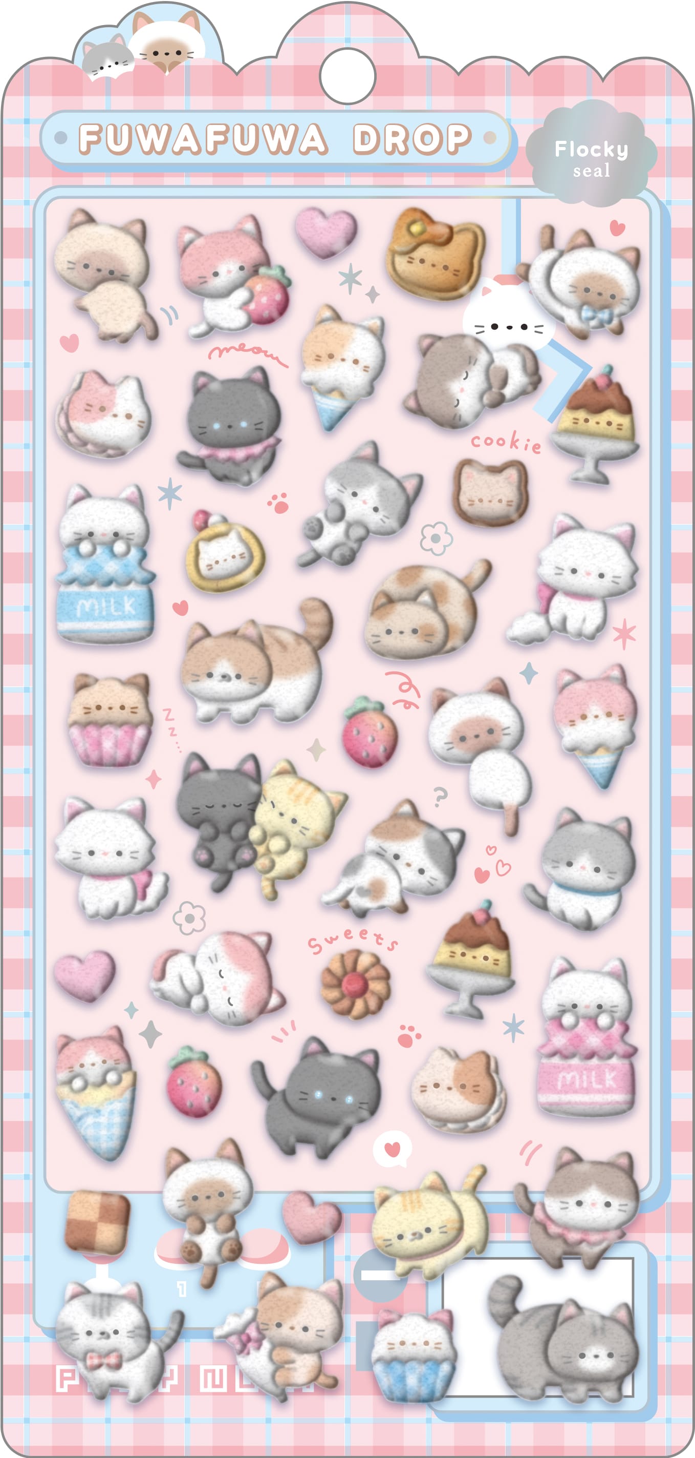 Spoon Inc Q-Lia Bon Bon Drop 3D Flocky Stickers Cats Kawaii Gifts