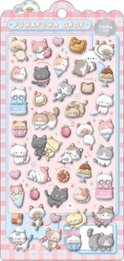Spoon Inc Q-Lia Bon Bon Drop 3D Flocky Stickers Cats Kawaii Gifts