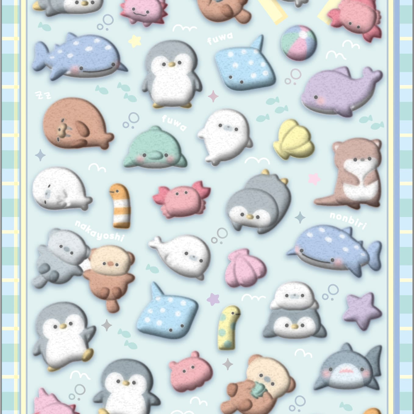 Spoon Inc Q-Lia Bon Bon Drop 3D Flocky Stickers Sea Kawaii Gifts