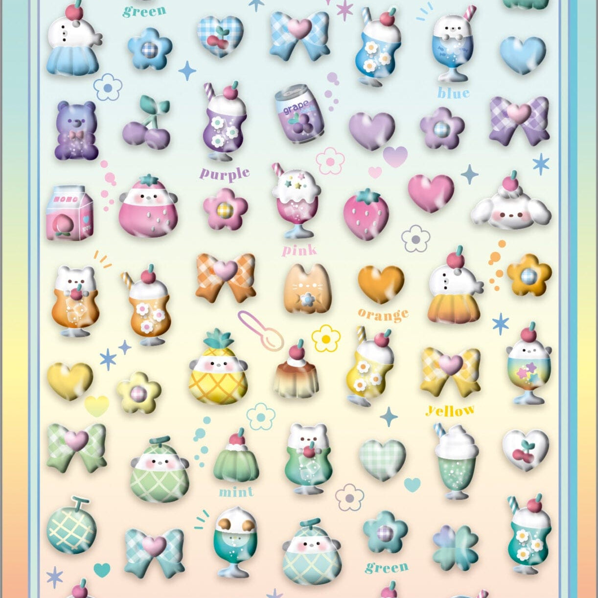 Spoon Inc Q-Lia Bon Bon Drop 3D Mini Stickers Me Kawaii Gifts