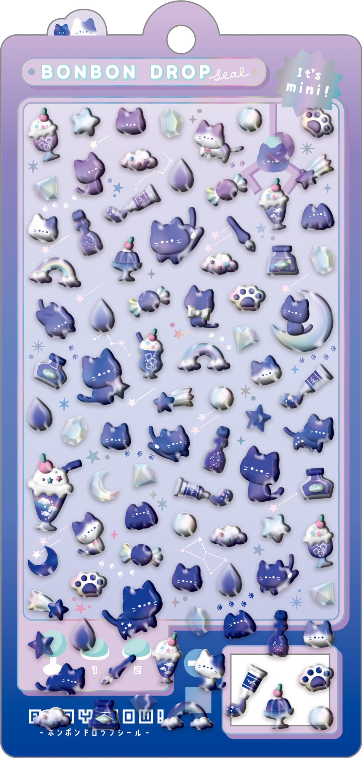 Spoon Inc Q-Lia Bon Bon Drop 3D Mini Stickers Yo Kawaii Gifts