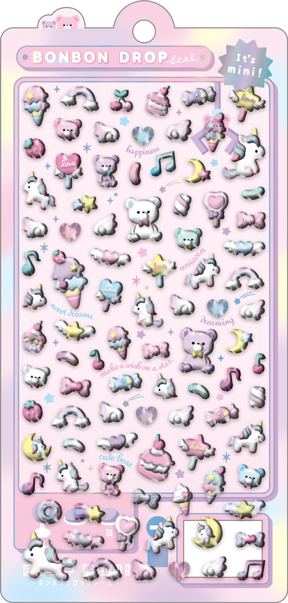 Spoon Inc Q-Lia Bon Bon Drop 3D Mini Stickers Yu Kawaii Gifts