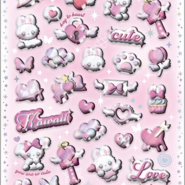 Spoon Inc Q-Lia Bon Bon Drop 3D Pearl Veil Stickers Pink Kawaii Gifts