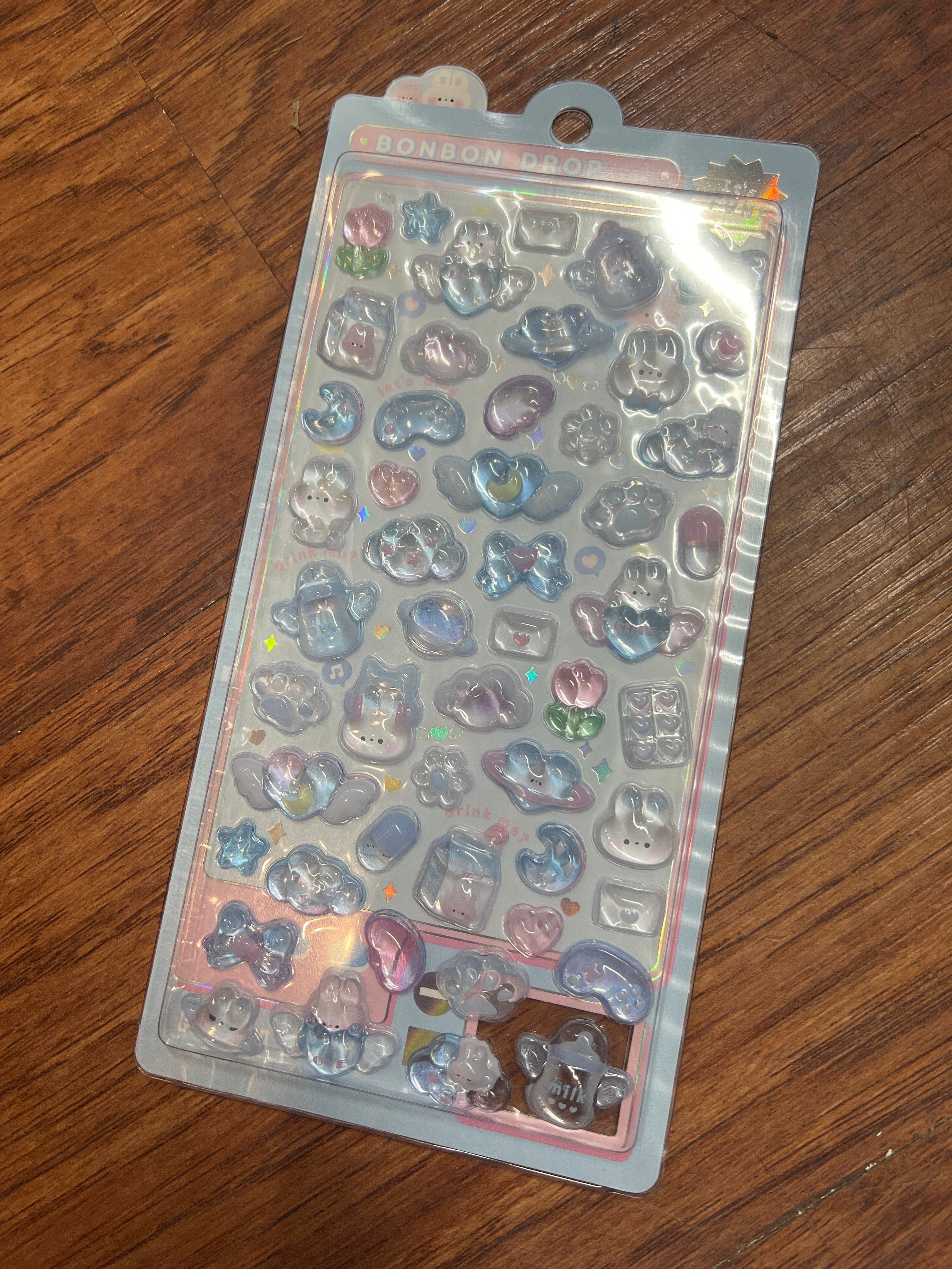 Spoon Inc Q-Lia Bon Bon Drop 3D Stickers Blue Bunny Kawaii Gifts 4550391811823