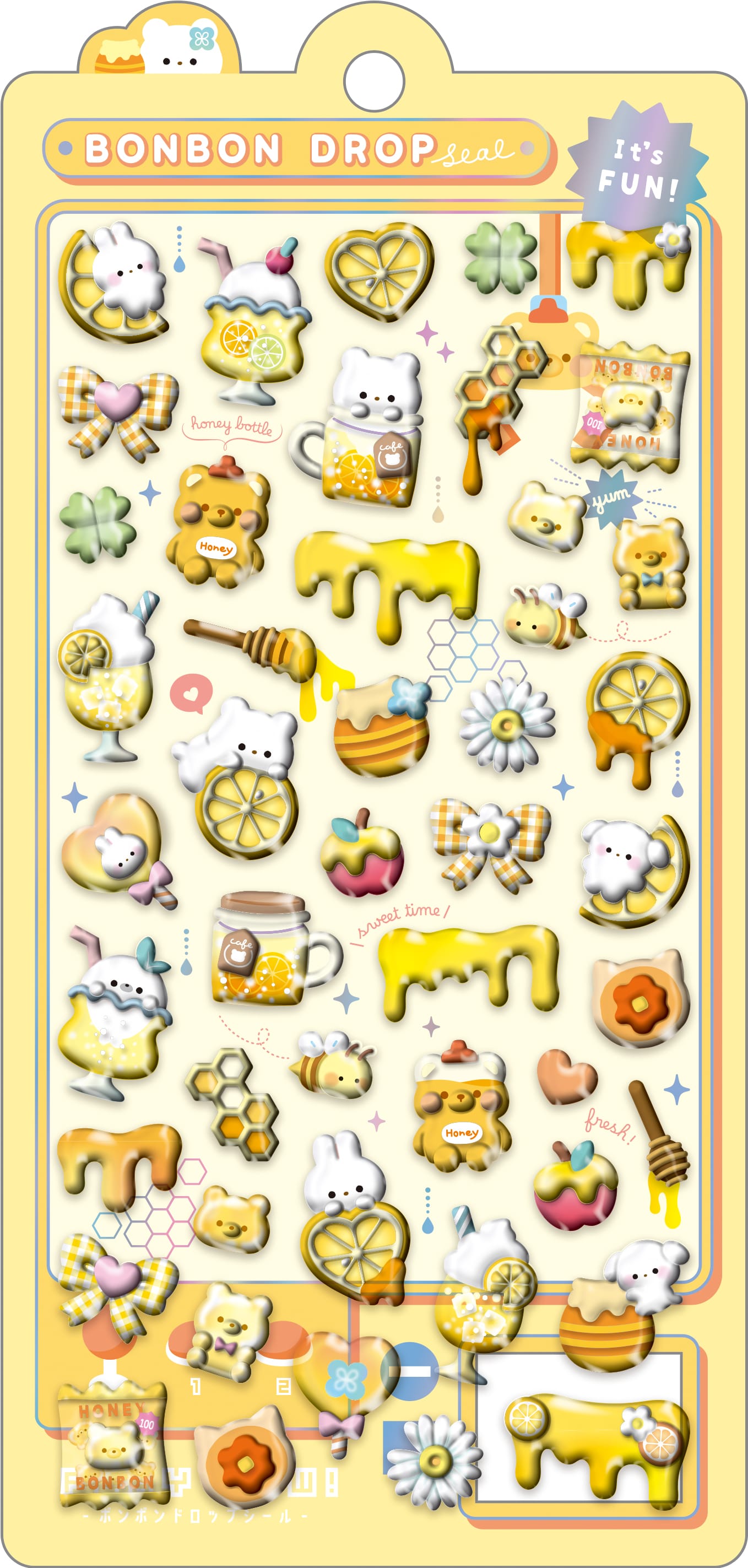 Spoon Inc Q-Lia Bon Bon Drop 3D Stickers Honey Kawaii Gifts