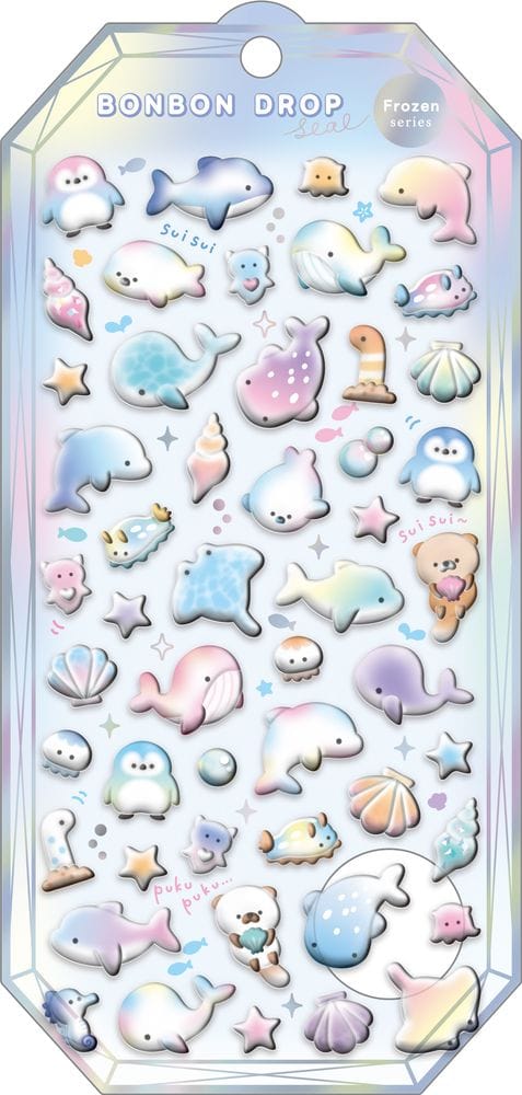 Spoon Inc Q-Lia Bon Bon Drop Frozen 3D Stickers Sea Animals Kawaii Gifts 4550391912506