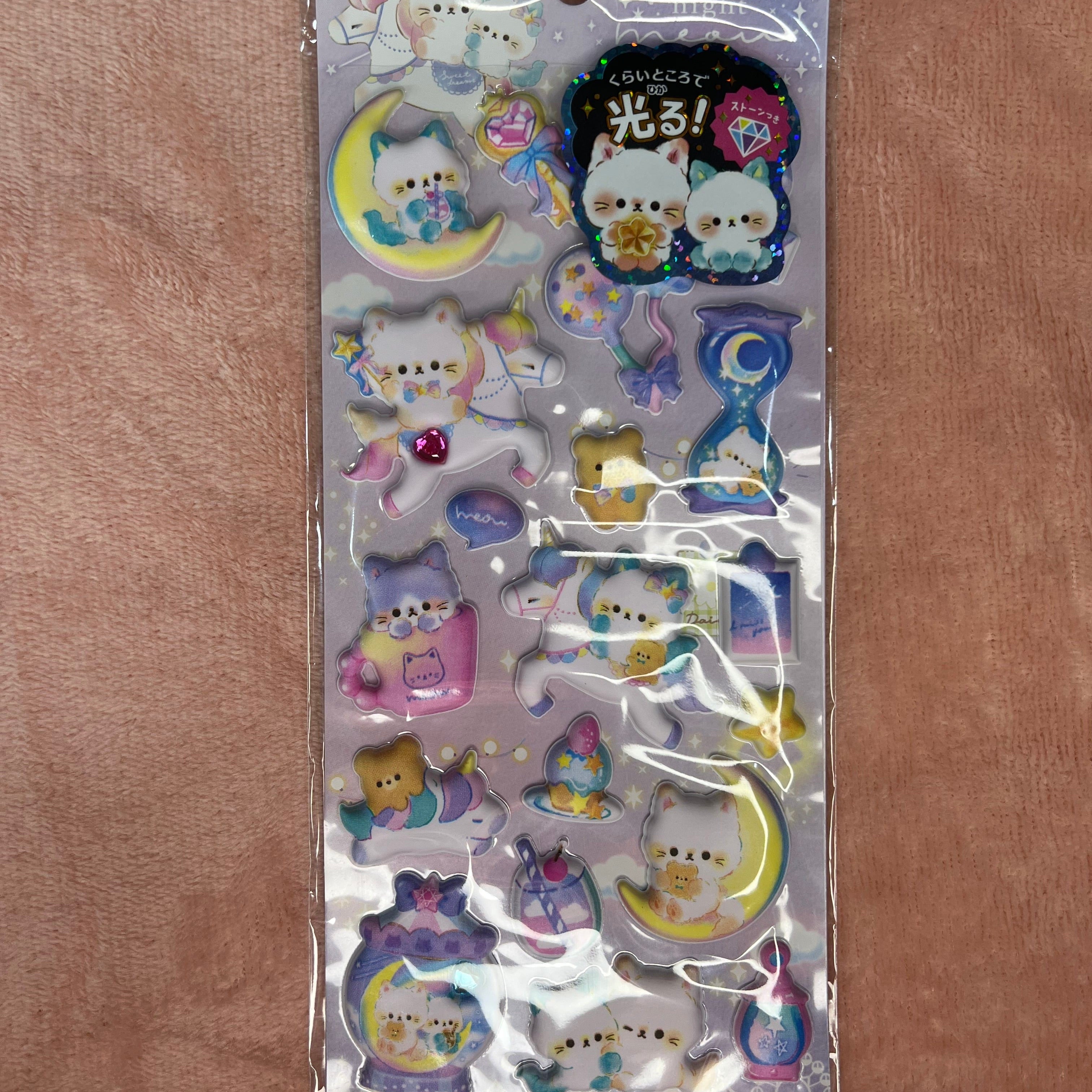 Spoon Inc Q-Lia Glow in the Dark 3D Stickers Night Meow Kawaii Gifts 4550391911530