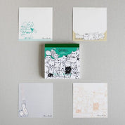 Spoon Inc Kinose Shinzi Katoh Square Memo Pad Green Cat Hill Kawaii Gifts