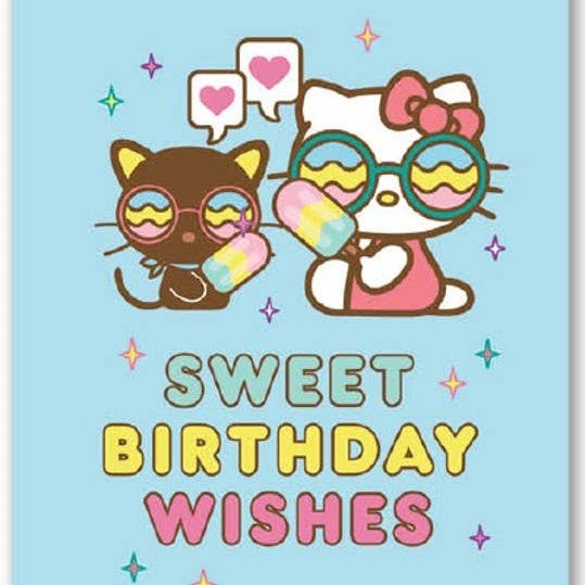 Studio Oh! Chococat & Hello Kitty Popsicles Sweet Birthday Wishes Happy Birthday Card Kawaii Gifts 846307098308