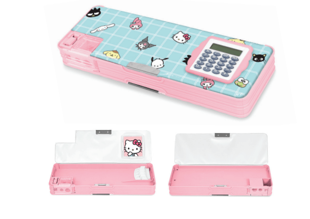 Studio Oh! Hello Kitty and Friends Blue Grid Pencil Case Kawaii Gifts