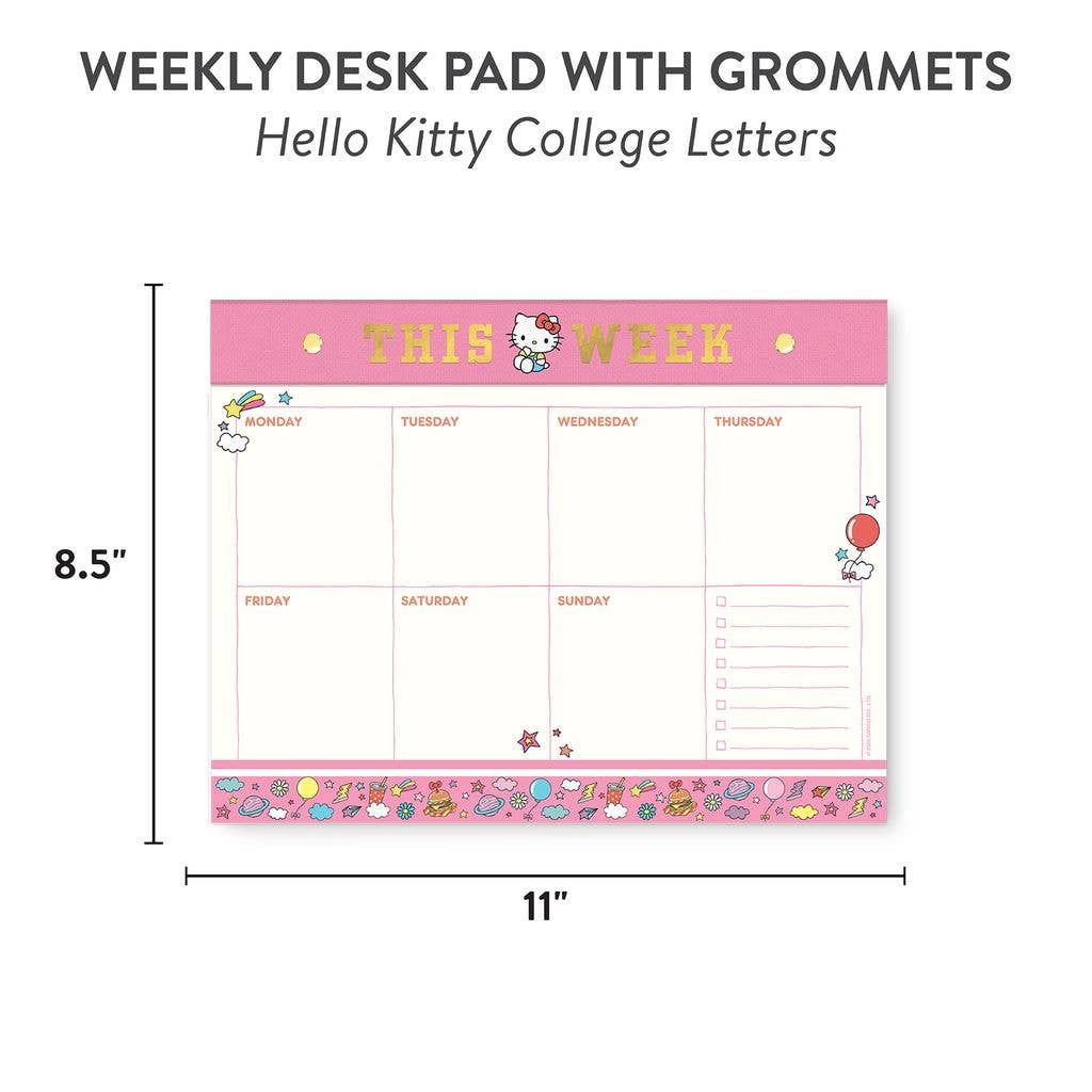 Studio Oh! Hello Kitty College Letters Weekly Desk Pad Kawaii Gifts