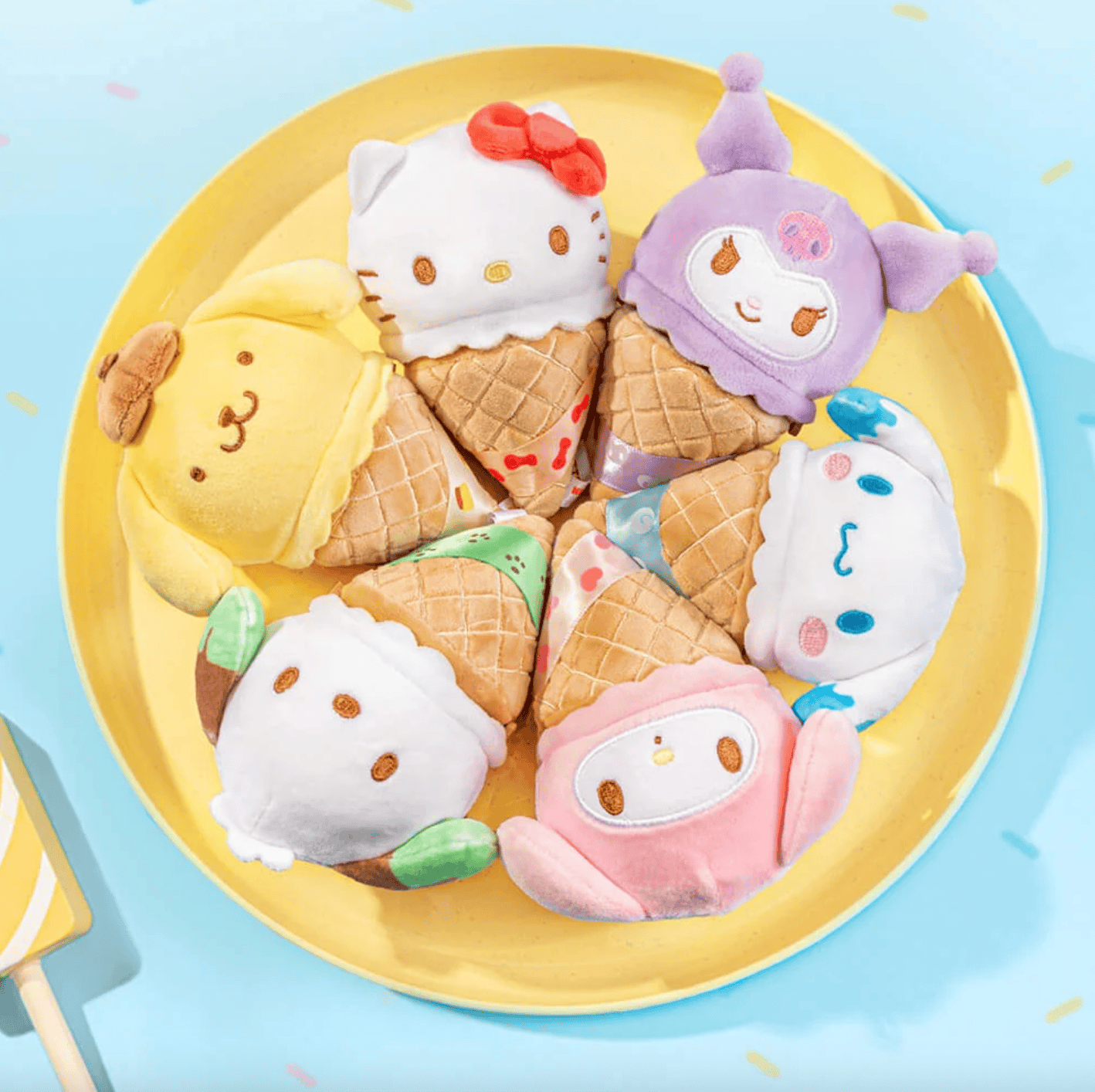 Su Plushies Sanrio Friends Relaxing Ice Cream Cone Plush Surprise Box Kawaii Gifts