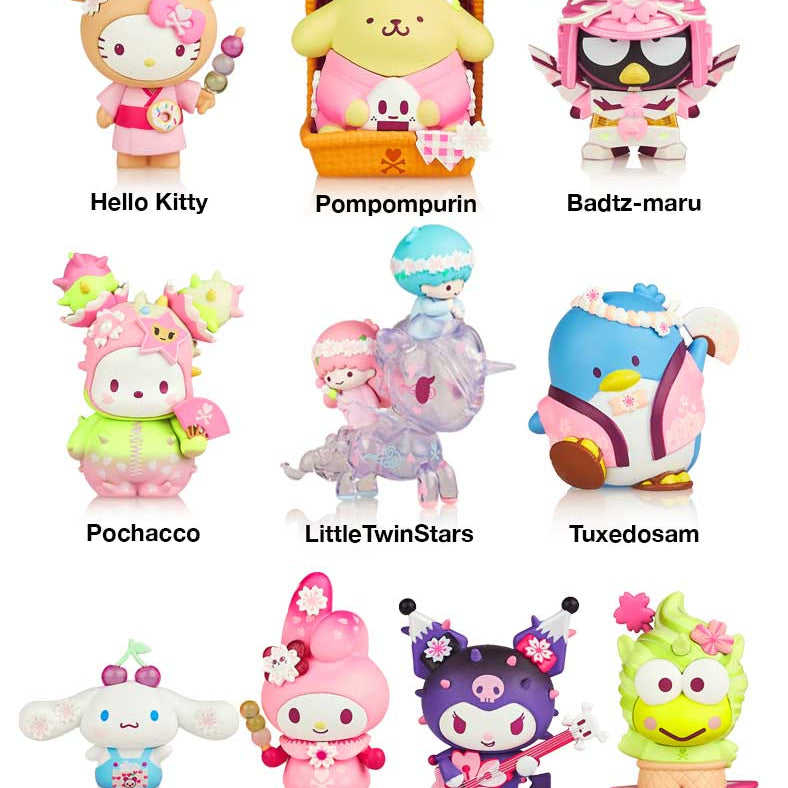 TKDK tokidoki X Hello Kitty and Friends 3" Figure Surprise Box S. 3 Sakura Cherry Blossoms Kawaii Gifts 840080869575