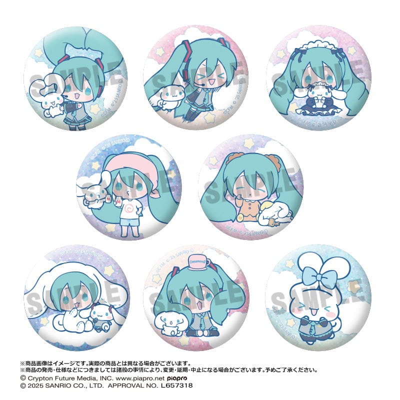 Ultra Tokyo Connection Hatsune Miku x Cinnamoroll Trading Glitter Can Badge Kawaii Gifts