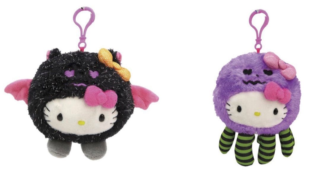 Weactive Bat and Spider Hello Kitty Halloween Plush Mascots with Clips Kawaii Gifts