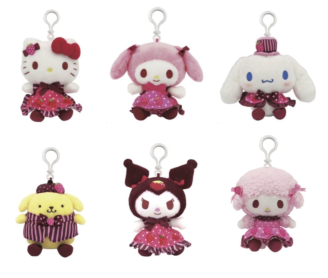 Weactive Chocolate & Strawberry 6" Plushies with Clips: Cinnamoroll, Hello Kitty, Pompompurin, My Melody, Kuromi, My Piano Kawaii Gifts