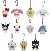 Weactive Sanrio Cute Plushie Mascot with Carabiner: Hello Kitty, My Melody, Cinnamoroll, Pompompurin, Kuromi, My Piano, Pochacco, Hangyodon, Tuxedo Sam, Keroppi, Batzu Maru Kawaii Gifts