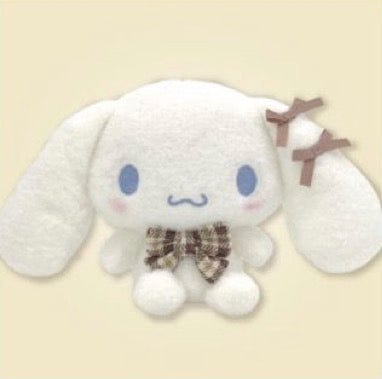 Weactive Cinnmoroll Soft Mocha Checker Bow Plushies Medium 6" Kawaii Gifts 840805157598