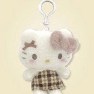 Weactive Hello Kitty Soft Mocha Checker Bow Plushies Small 5" Kawaii Gifts 840805157635