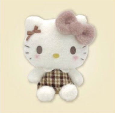 Weactive Hello Kitty Soft Mocha Checker Bow Plushies Small 5" Kawaii Gifts 840805157635