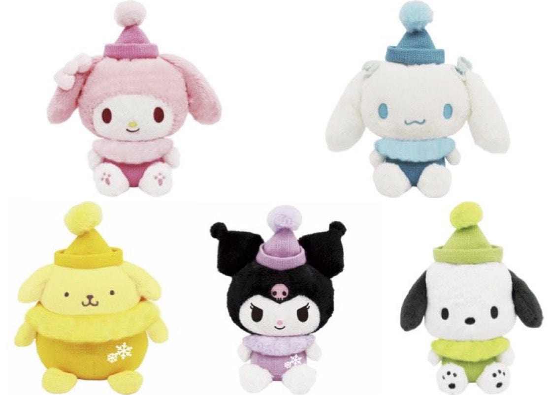 Weactive Sanrio Knit Hat & Sweater Plush: Cinnamoroll, Pompompurin, Kuromi, My Melody, Pochacco Kawaii Gifts