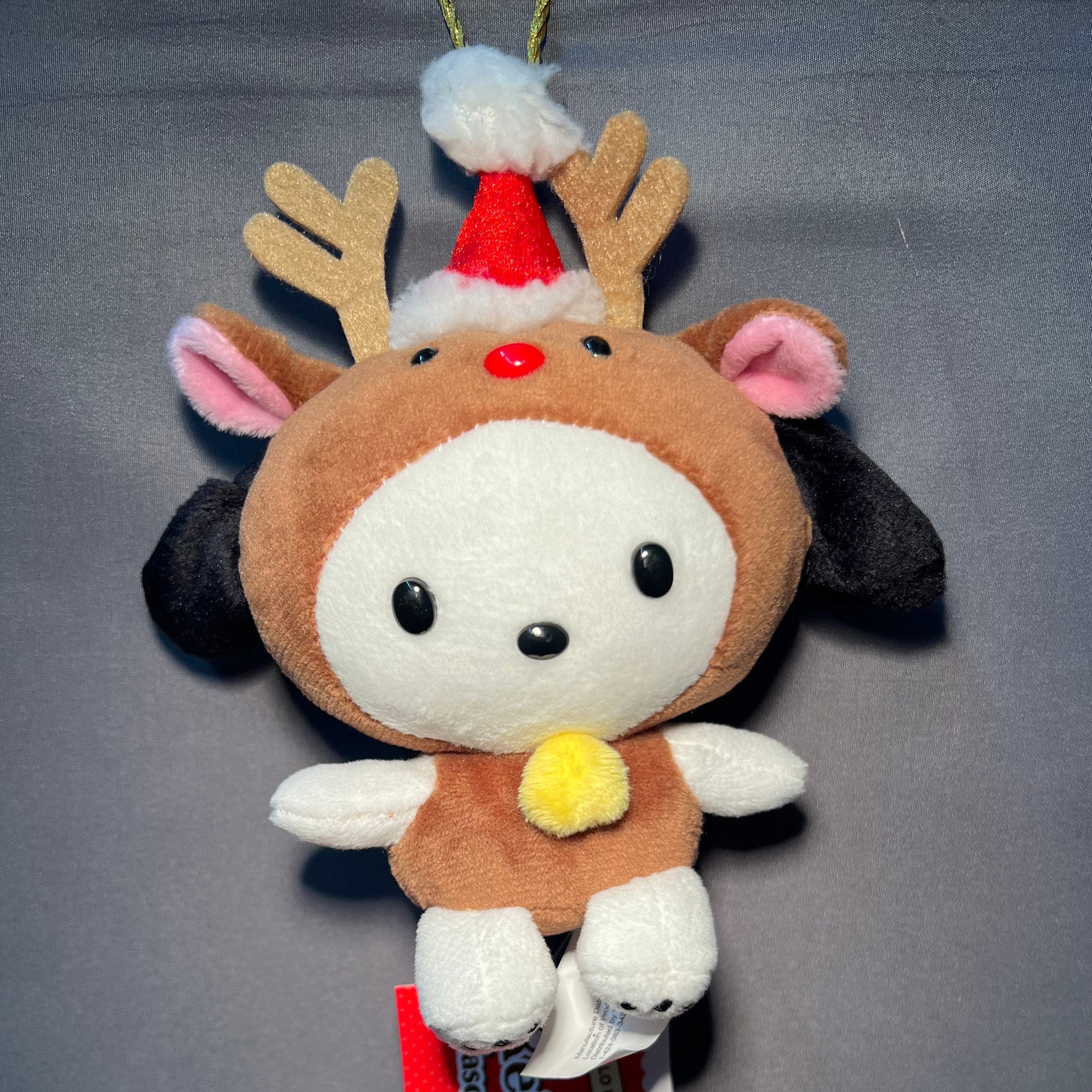 Weactive Sanrio Reindeer 5" Plushie Mascot Ornaments: Hello Kitty, Cinnamoroll, Pochacco, Chococat Kawaii Gifts