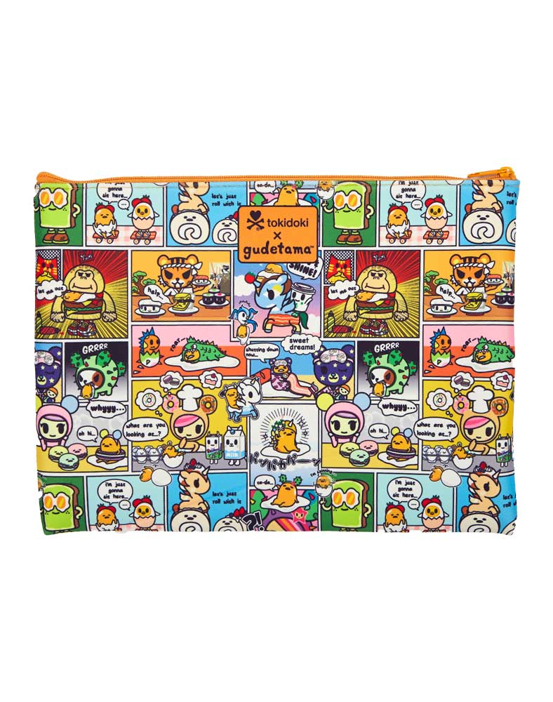 Weactive tokidoki x Gudetama Kawaii Comics Flat Pouches Large (10¾"  x 7½") Kawaii Gifts