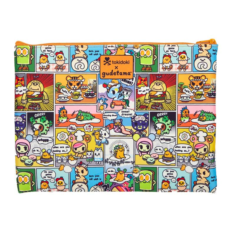 Weactive tokidoki x Gudetama Kawaii Comics Flat Pouches Large (10¾"  x 7½") Kawaii Gifts