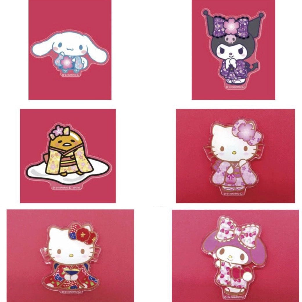 Weactive Sanrio Kimono Acrylic Mascot Magnets: Cinnamoroll, Kuromi, Gudetama, Hello Kitty, My Melody Kawaii Gifts