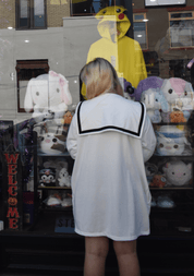 ACDC Rag ACDC RAG Punk Sailor White Long Hoodie Kawaii Gifts 2000000060606