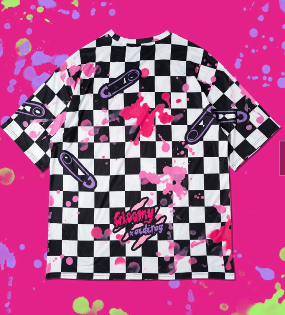 ACDC Rag ACDC Rag x Gloomy Bear Checkered T-Shirt Kawaii Gifts 2000000056203