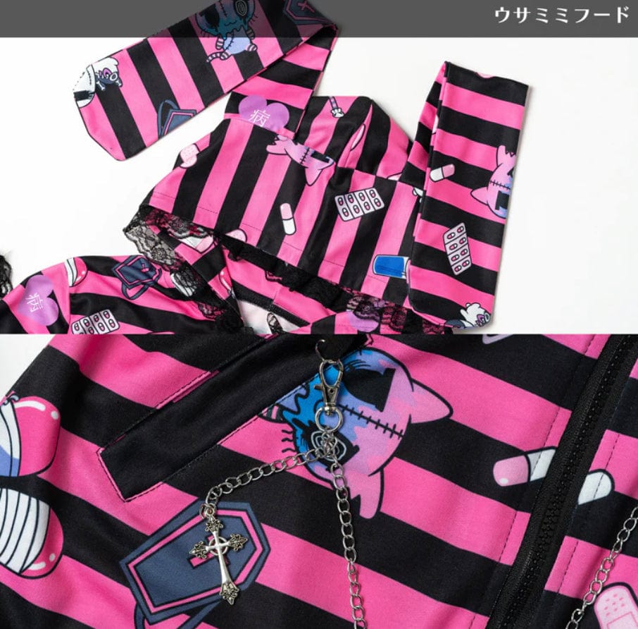 ACDC Rag ACDC Rag X Menherachan Harajuku Emo Punk Hoodies Kawaii Gifts