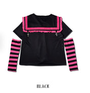 ACDC Rag ACDC Rag X Menherachan Harajuku Emo Sailor Shirts with Arm Covers Kawaii Gifts