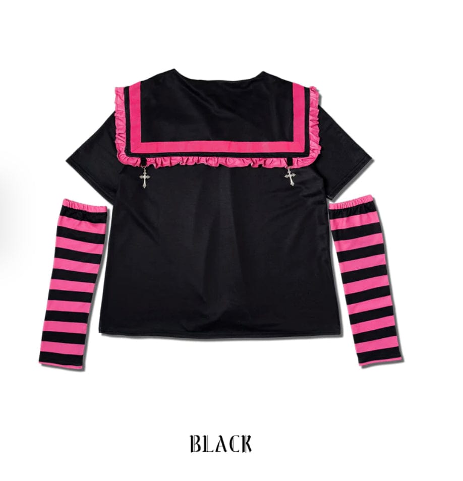 ACDC Rag ACDC Rag X Menherachan Harajuku Emo Sailor Shirts with Arm Covers Kawaii Gifts