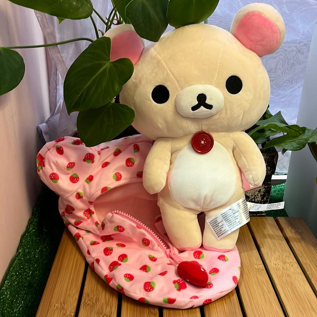 Aliquantum Korilakkuma Strawberry Sleeping Bag 13" Plush Kawaii Gifts 4974413755559