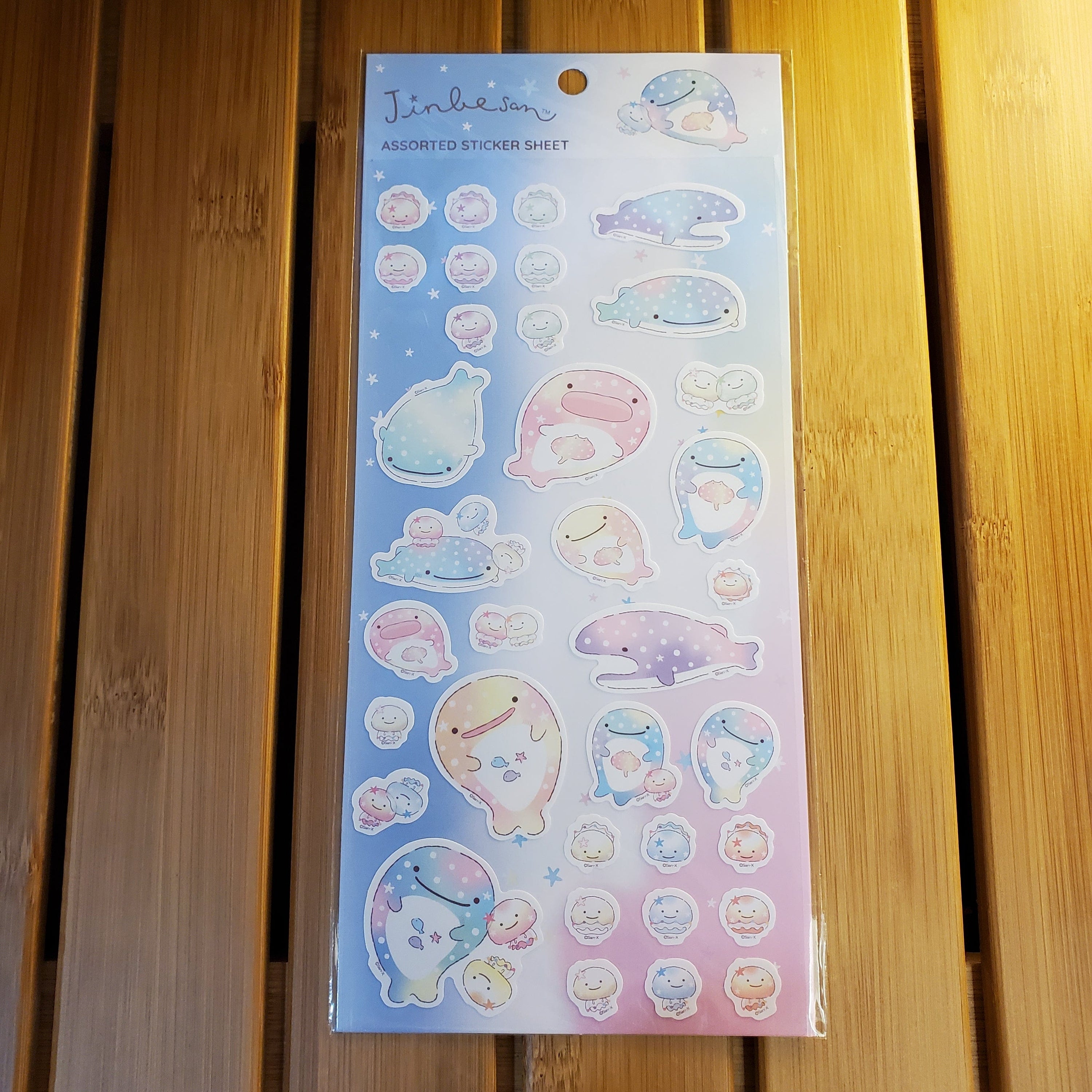 Aliquantum Jinbesan Nanairokurage Stickers Blue & Pink Kawaii Gifts 843074137421