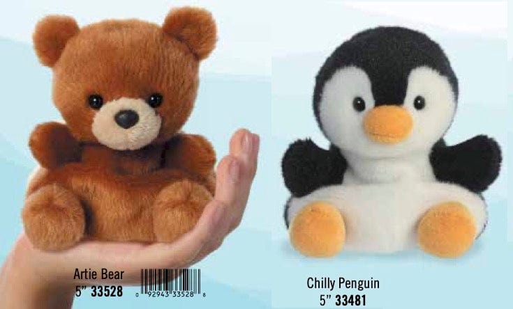 Aurora Artie Bear & Chilly Penguin Palm Pals 5" Plush Kawaii Gifts