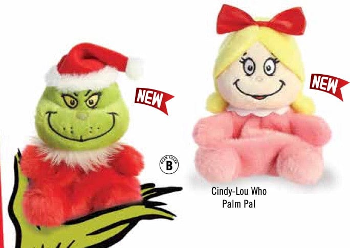 Aurora Grinch Santa & Cindy-Lou Who Palm Pals 5" Plush Kawaii Gifts