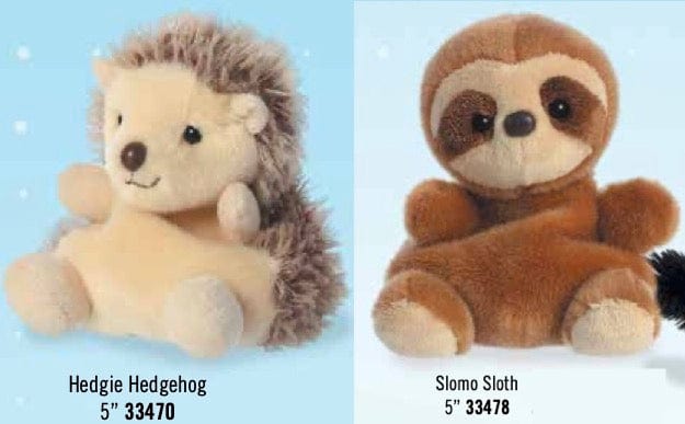 Aurora Hedgie Hedgehog & Slomo Sloth Palm Pals 5" Plush Kawaii Gifts