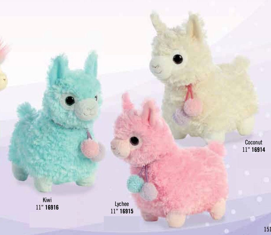 Aurora Lychee, Kiwi & Coconut Llama Drama 11" Plushies Kawaii Gifts