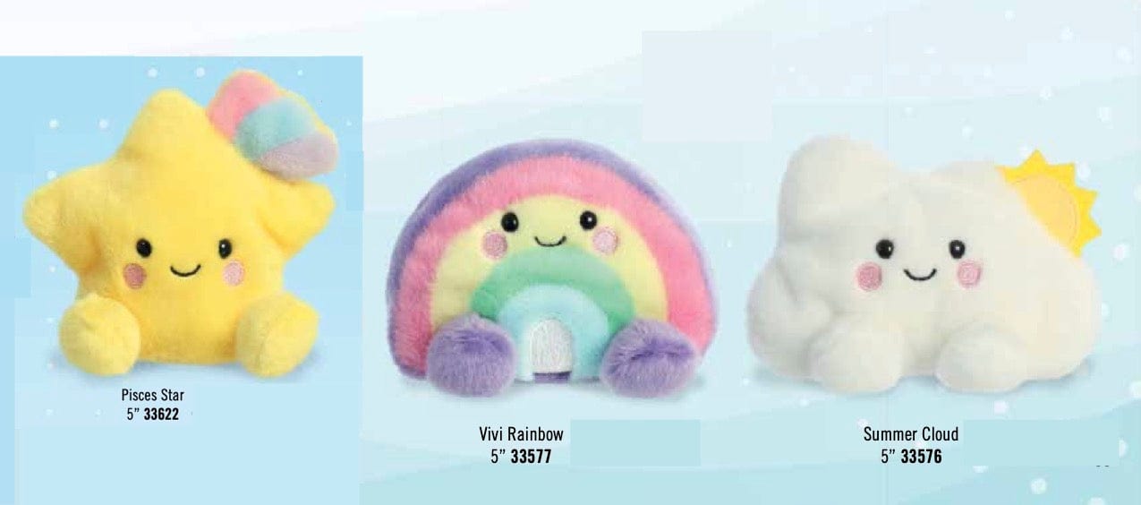 Aurora Pisces Star, Vivi Rainbow & Summer Cloud Palm Pals 5" Plush Kawaii Gifts