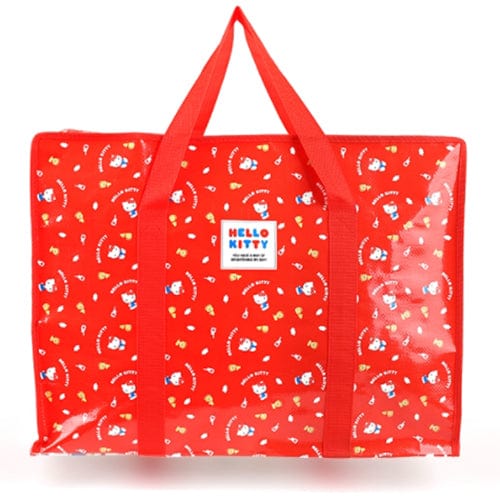 BeeCrazee HELLO KITTY TARPAULIN SHOPPING BAG RED Kawaii Gifts 8809701041068