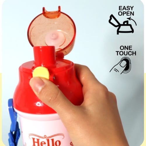 BeeCrazee Sanrio Friends Anchor ONE TOUCH Water Bottle with Shoulder Strap: My Melody, Kuromi, Hello Kitty, Cinnamoroll Kawaii Gifts