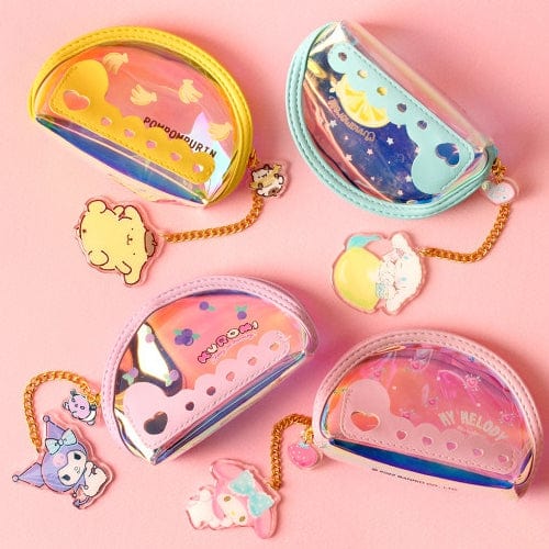 BeeCrazee Sanrio Friends Sparkly Translucent Coin Purses with Charm Kawaii Gifts