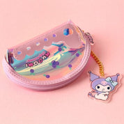 BeeCrazee Sanrio Friends Sparkly Translucent Coin Purses with Charm Kuromi Kawaii Gifts