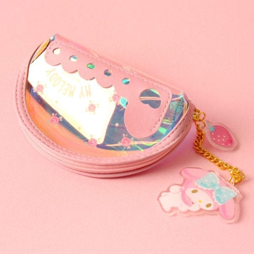 BeeCrazee Sanrio Friends Sparkly Translucent Coin Purses with Charm My Melody Kawaii Gifts