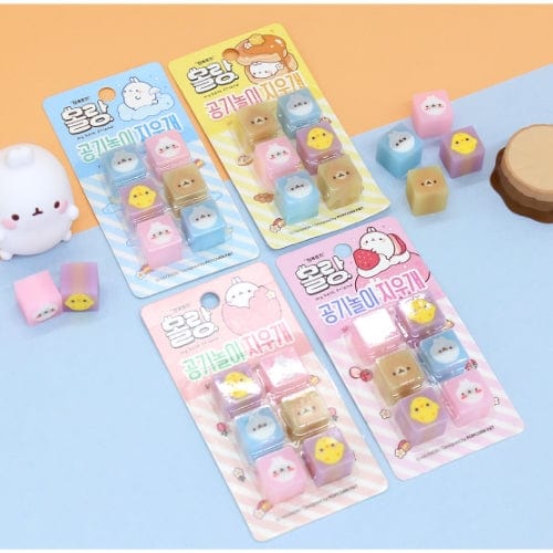 BeeCrazee MOLANG PLAY ERASER SET Surprise 💖 Kawaii Gifts 8809627022295