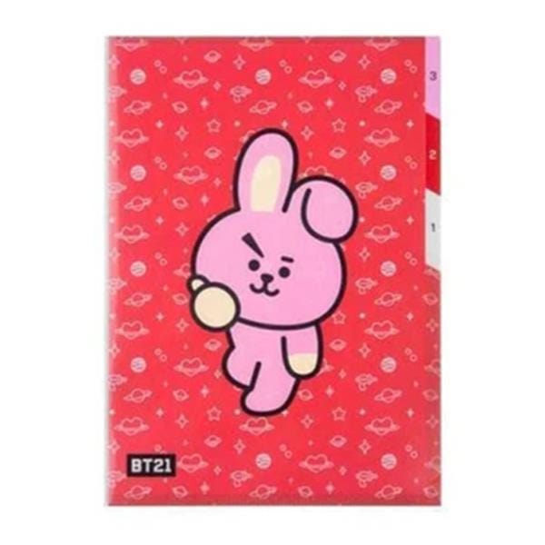 BeeCrazee BT21 Plastic Index Folders: Tata, RJ, Cooky, Chimmy Cooky Kawaii Gifts 8809583041736