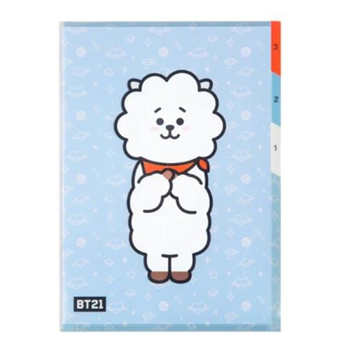 BeeCrazee BT21 Plastic Index Folders: Tata, RJ, Cooky, Chimmy RJ Kawaii Gifts 8809583041712