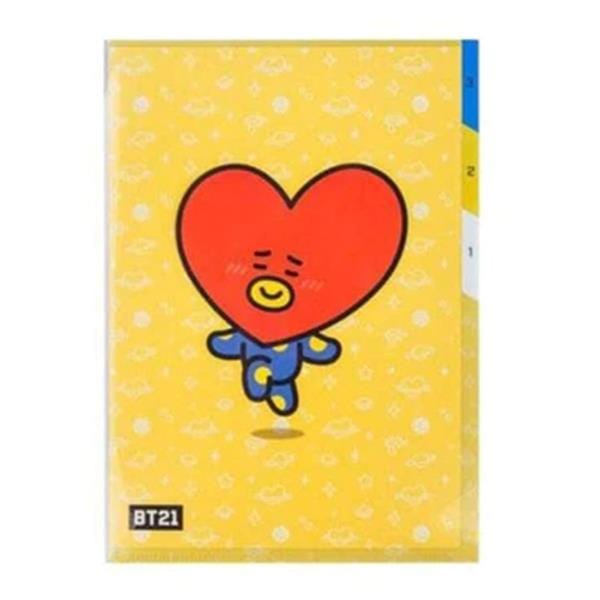BeeCrazee BT21 Plastic Index Folders: Tata, RJ, Cooky, Chimmy Tata Kawaii Gifts 8809583041743